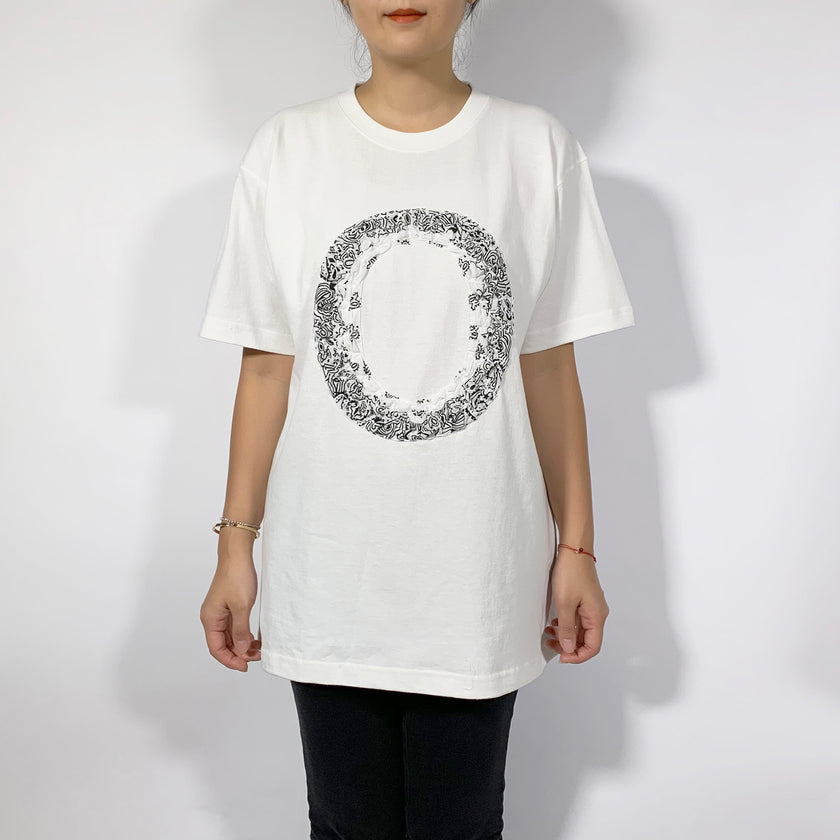 Crinkle Effect Alphabet O Short Sleeves T-shirt