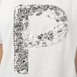 Crinkle Effect Alphabet P Short Sleeves T-shirt