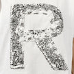 Crinkle Effect Alphabet R Short Sleeves T-shirt