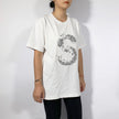 Crinkle Effect Alphabet S Short Sleeves T-shirt