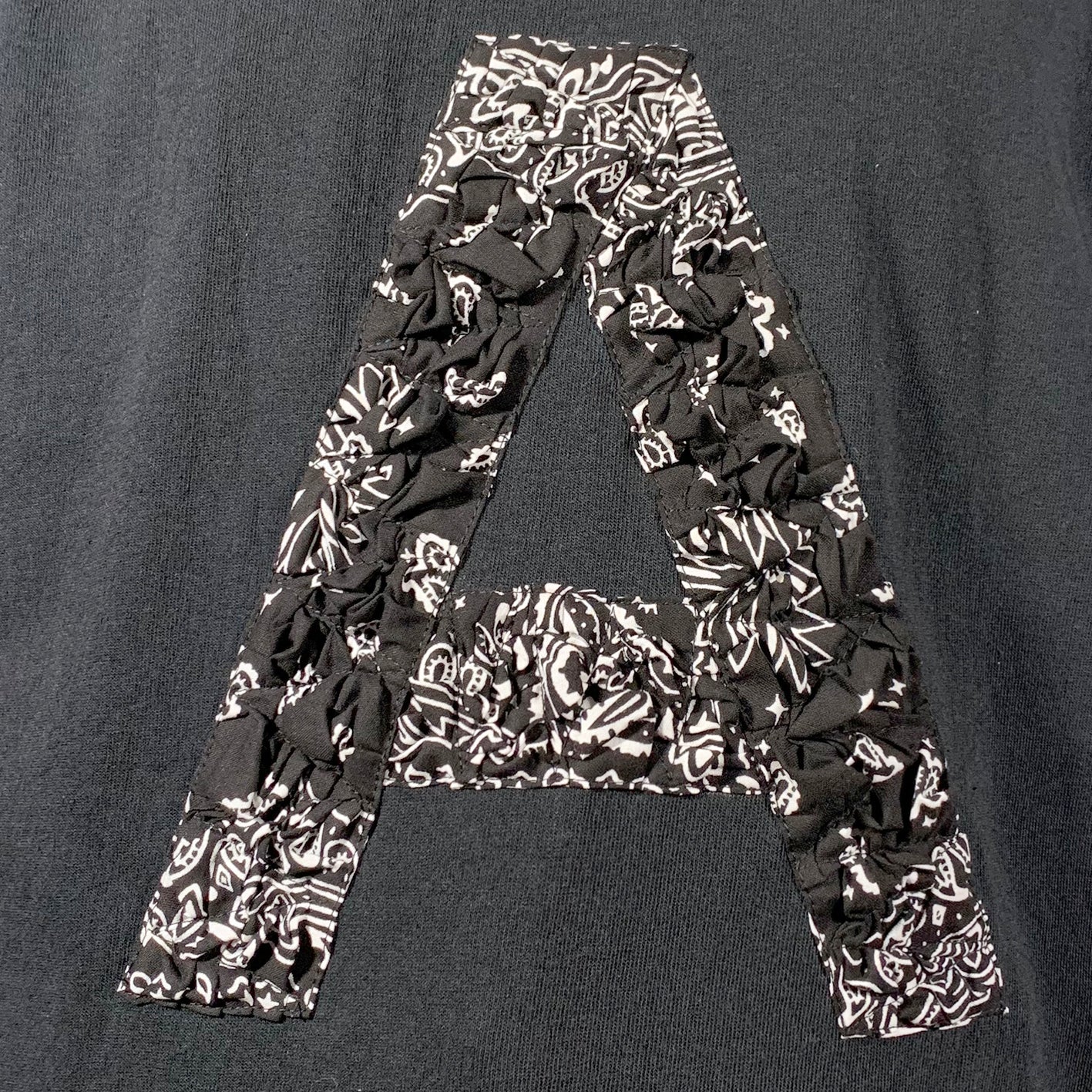 Crinkle Effect Alphabet A Short Sleeves T-shirt