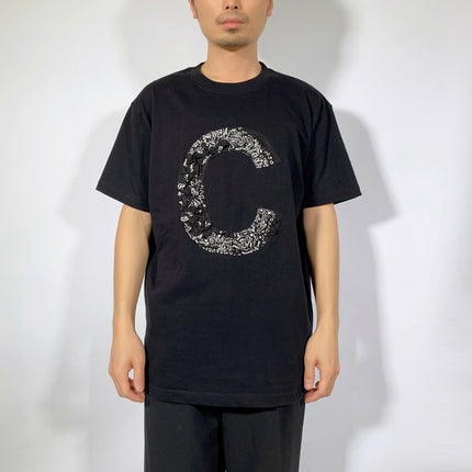 Crinkle Effect Alphabet C Short Sleeves T-shirt