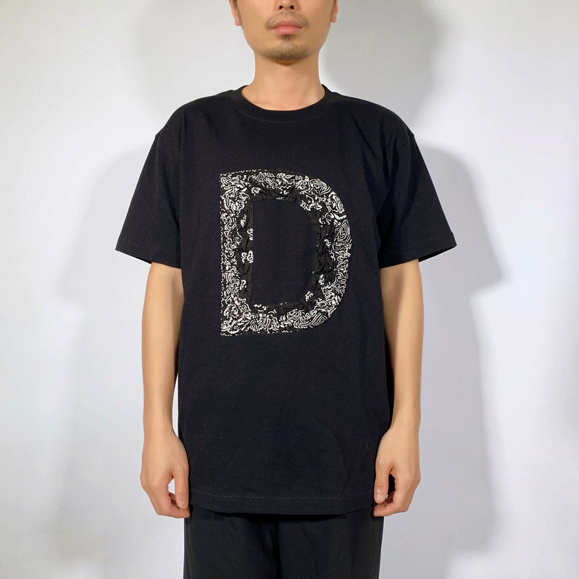 皺褶效果字母D短袖T恤