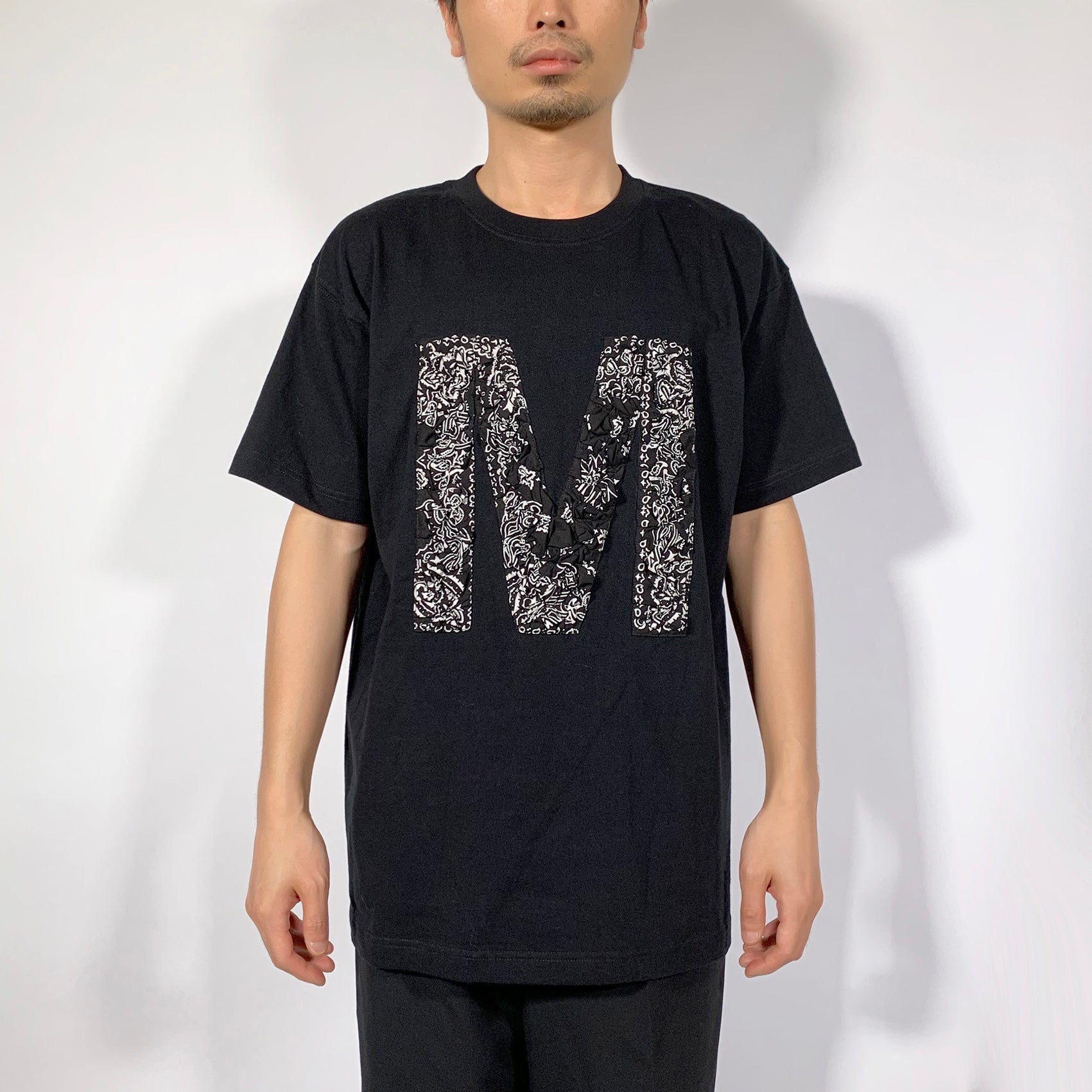 Crinkle Effect Alphabet M Short Sleeves T-shirt