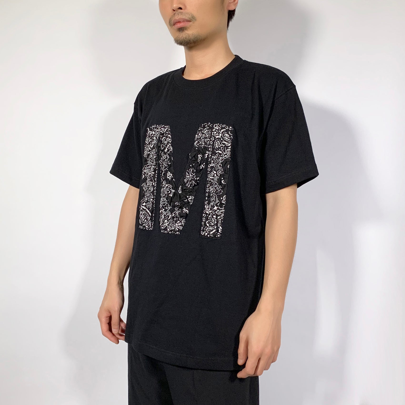 Crinkle Effect Alphabet M Short Sleeves T-shirt