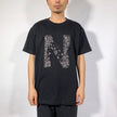 Crinkle Effect Alphabet N Short Sleeves T-shirt