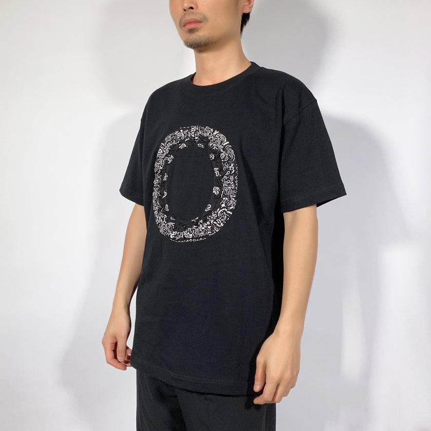 Crinkle Effect Alphabet O Short Sleeves T-shirt