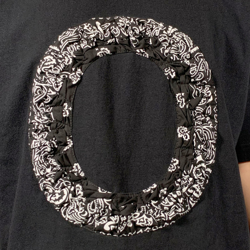 Crinkle Effect Alphabet O Short Sleeves T-shirt