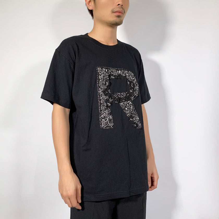 Crinkle Effect Alphabet R Short Sleeves T-shirt