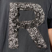 Crinkle Effect Alphabet R Short Sleeves T-shirt