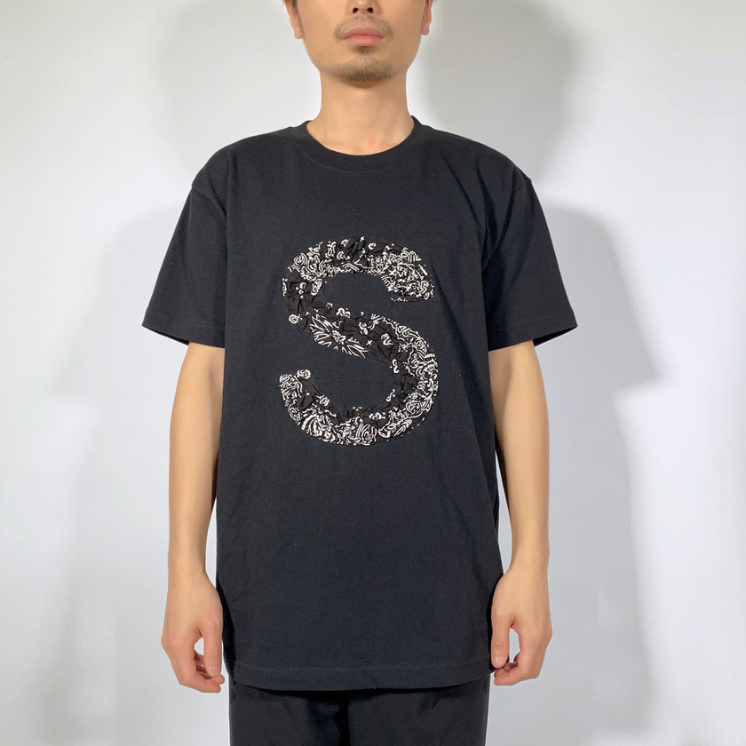 Crinkle Effect Alphabet S Short Sleeves T-shirt