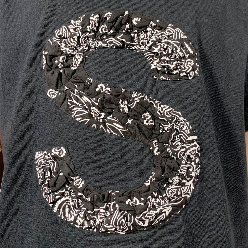 Crinkle Effect Alphabet S Short Sleeves T-shirt