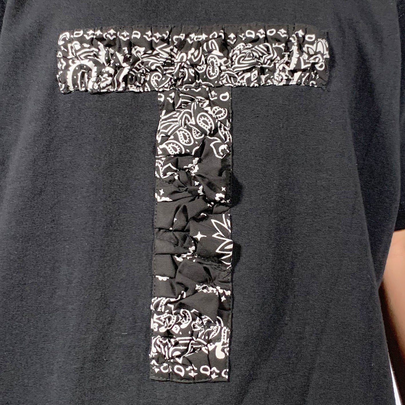 Crinkle Effect Alphabet T Short Sleeves T-shirt