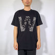 Crinkle Effect Alphabet W Short Sleeves T-shirt